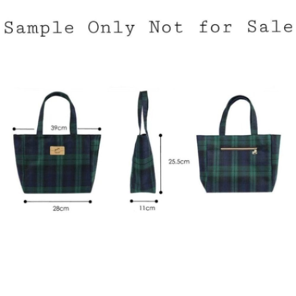 Waterproof Plaid Medium Tote Shoulder Handbag - Picture 5 of 14